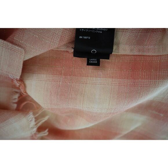 AMIRI Men's Sz L Red/Orange Distressed Ombré Plaid Button-Down L/S Shirt - Picture 10 of 13